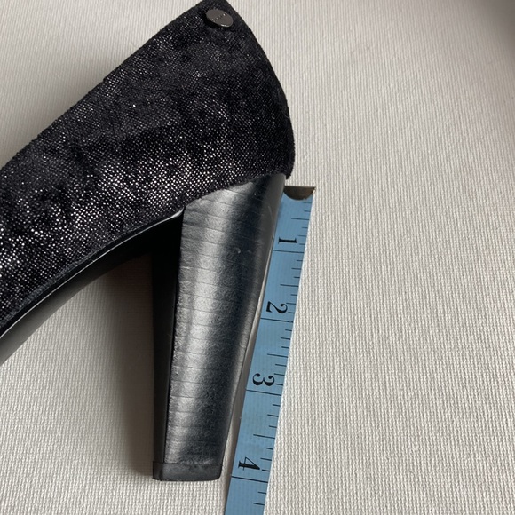 Calvin Klein Elara Black/Silver High Heels Size 6.5 - Picture 13 of 14